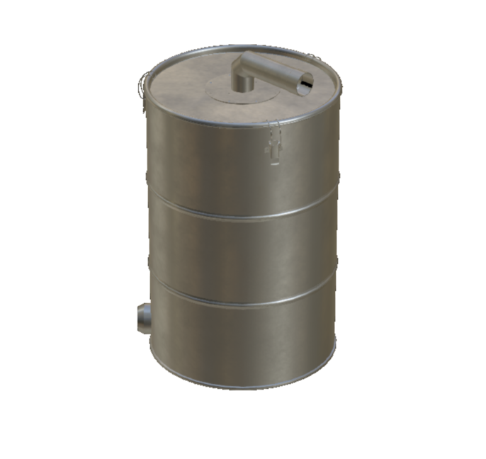 Vorfilterzellensystem 200L Stahl-verzinkt SPV Re70-IØ D-Stahl-verzinkt Ro70-IØ-90° SE-Stahl-verzinkt